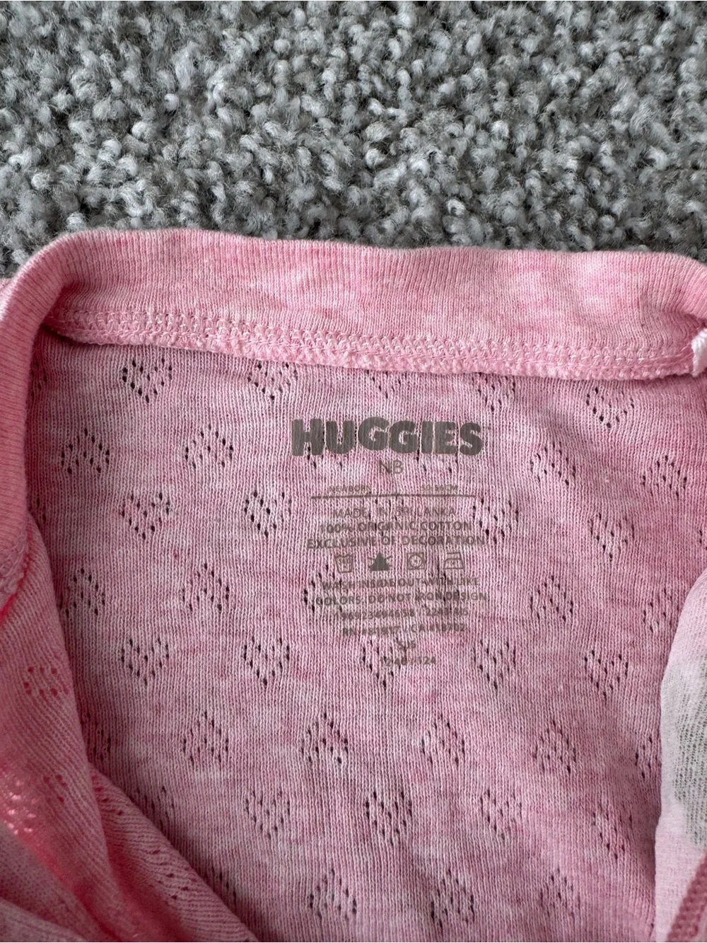 ✨Huggies Pink Baby Footed One-Piece with Butterfly Accent✨